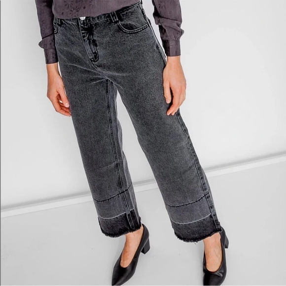 EVIDNT Brigade wide leg black vintage wash jeans size 27 - Picture 2 of 15